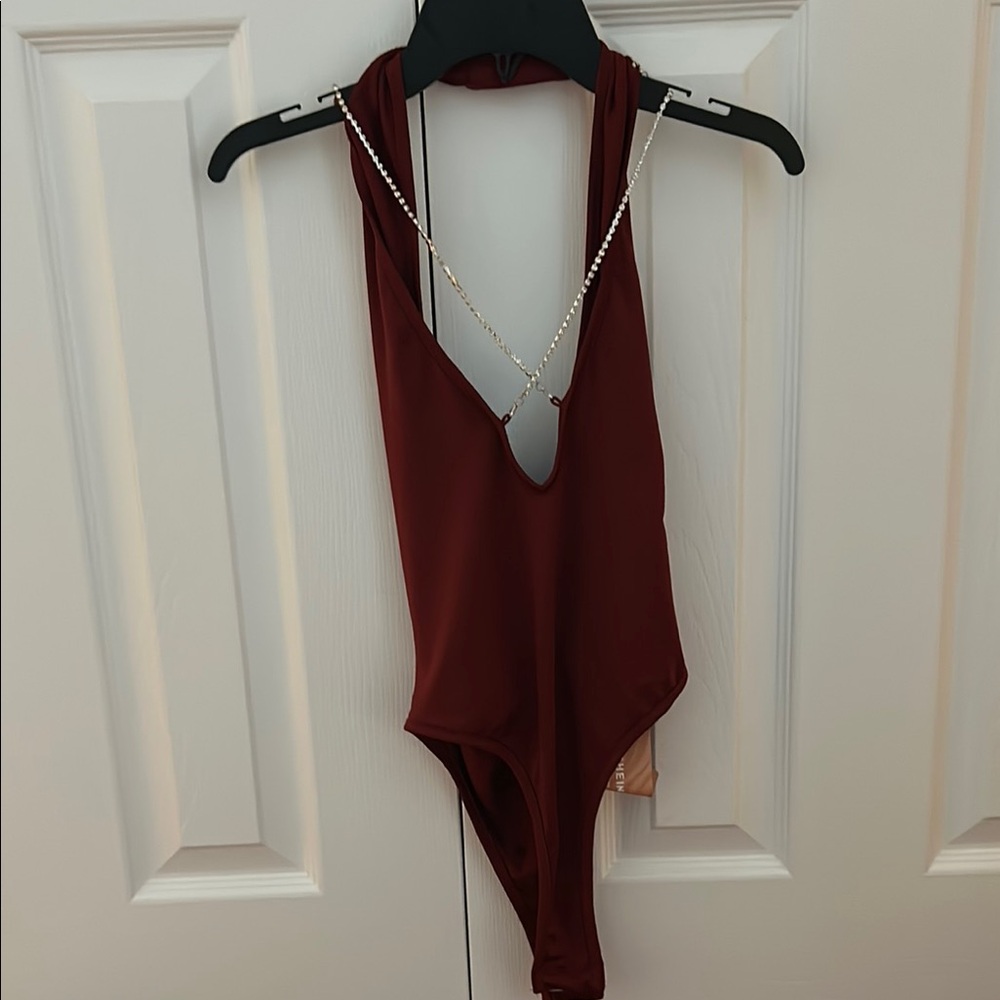 SHEIN-Deep Red Bodysuit